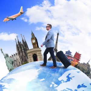 世界を旅する男のイメージ画