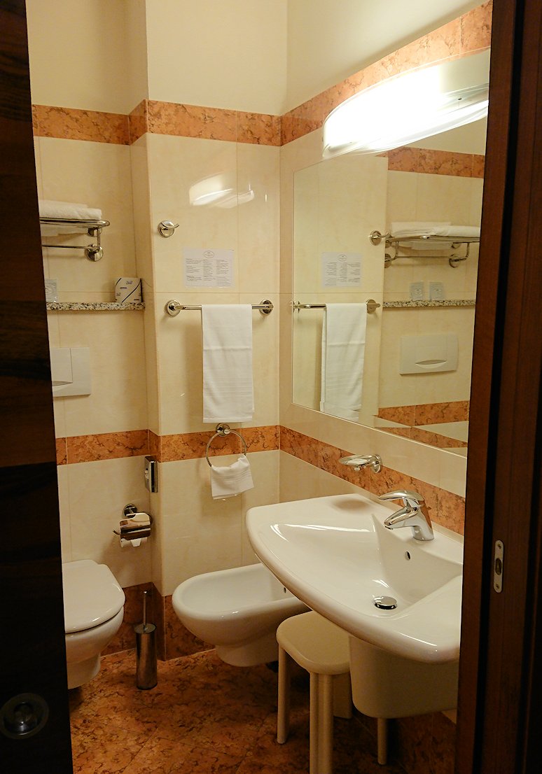 フィレンツェのニルホテルの洗面所