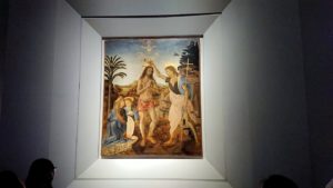 ウフィツィ美術館でダヴィンチの絵