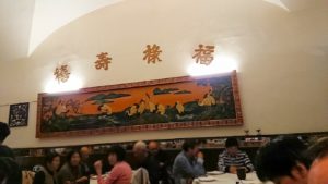 フィレンツェ市内の中華レストランの内部