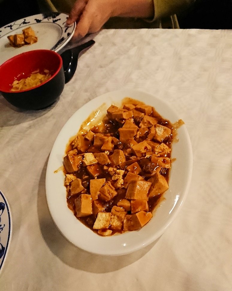 フィレンツェ市内の中華レストランの麻婆豆腐