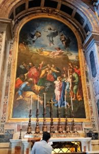 サンピエトロ大聖堂の構内のモザイク画様子