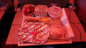 イタリアからの帰りの飛行機での機内食