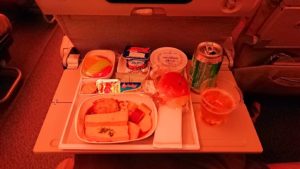 関西国際空港からのフライトで乗ったA380の2食目の機内食