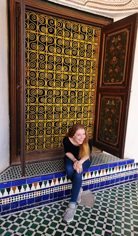 バヒア宮殿内は多くの女性が過ごした場所なので イスラム建築でも可愛い装飾ばかり モロッコ旅行記61