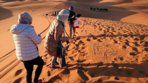 モロッコでサハラ砂漠の朝日鑑賞を終えて戻ります9