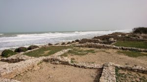 チュニジア：のケルクアン遺跡の海沿いを見学4