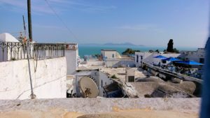 チュニジア：シディ・ブ・サイドのカフェ・デ・ナットへ入る3