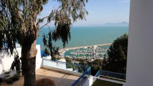 チュニジア：シディ・ブ・サイドの街を進んで絶景ポイントで写真撮影に夢中5