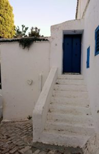 チュニジア：シディ・ブ・サイドで海岸に降りる道を進む3