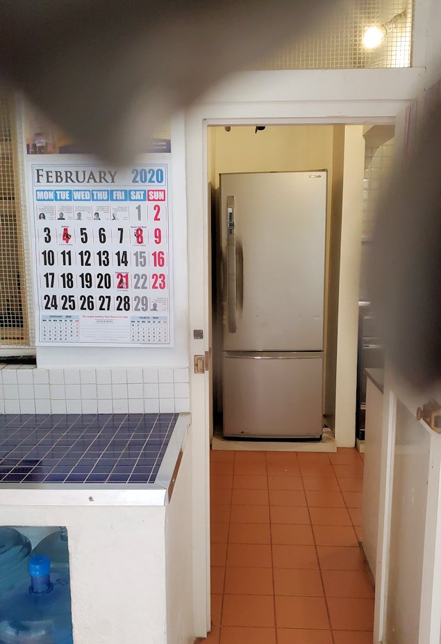 ジェフリー・バワの自宅跡のプライベートエリアを覗いて見えた冷蔵庫