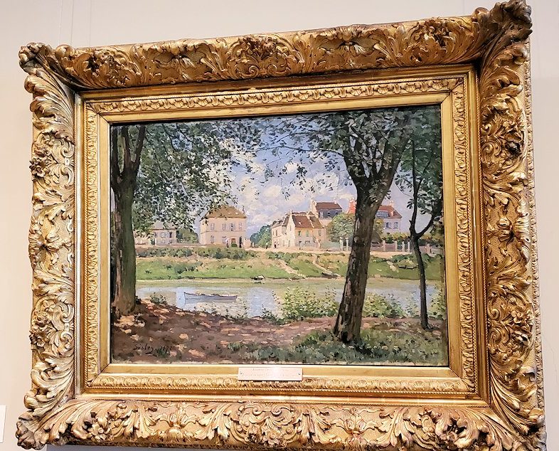 『ヴィルヌーヴ・ラ・ガレンヌの村』 (Villeneuve-la-Garenne) by アルフレッド・シスレー(Alfred Sisley)