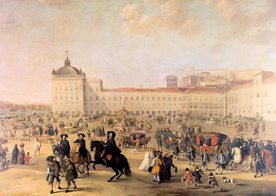 リスボン市内のコルメシオ広場に昔あったリベイラ宮殿の様子を表す絵