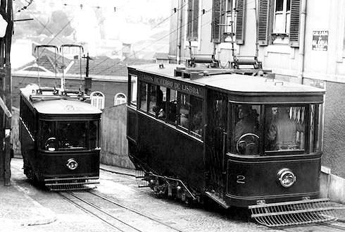昔のグロリア線ケーブルカーの写真